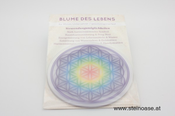 6 Untersetzer "Blume des Lebens"  Chakra   95 mm  